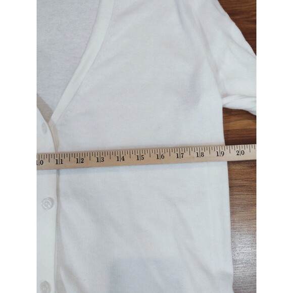 Banana Republic Boyfriend Button Up Cardigan Sweater Large White Free Shipping! - Picture 6 of 8